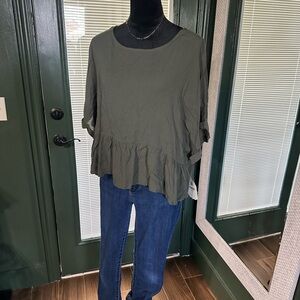 Altar'd State Olive Green Top